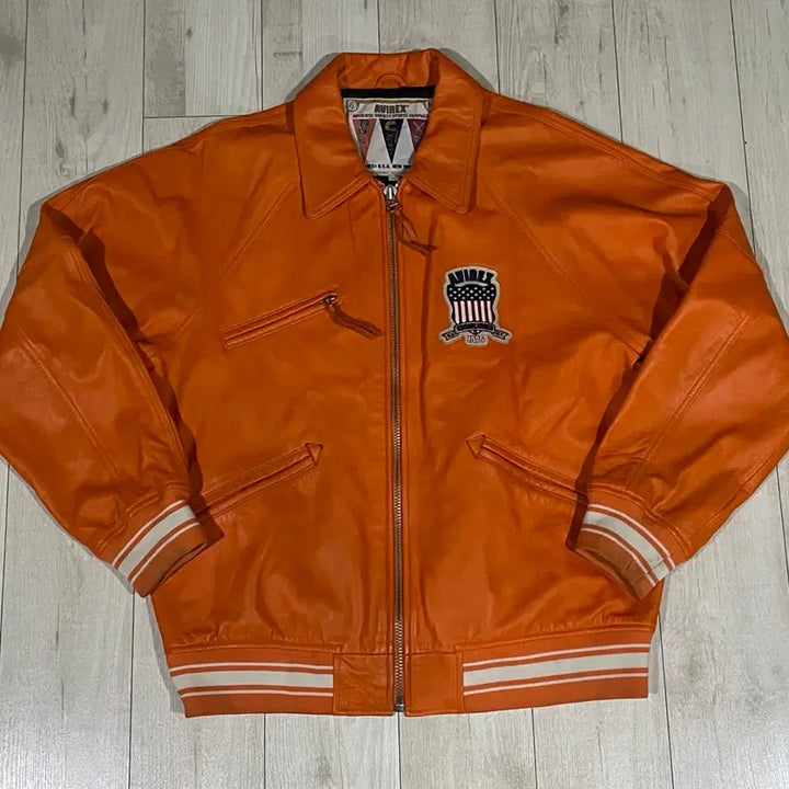[BUNJANG] AVIREX Icon Leather Jacket / [XXL] 아비렉스 AVIREX 아이콘 레더 자켓 가죽 자켓 오렌지