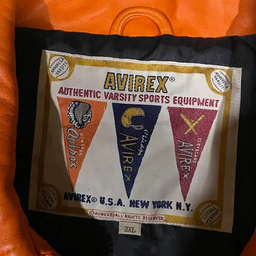 [BUNJANG] AVIREX Icon Leather Jacket / [XXL] 아비렉스 AVIREX 아이콘 레더 자켓 가죽 자켓 오렌지