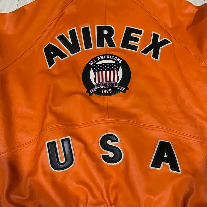 [BUNJANG] AVIREX Icon Leather Jacket / [XXL] 아비렉스 AVIREX 아이콘 레더 자켓 가죽 자켓 오렌지