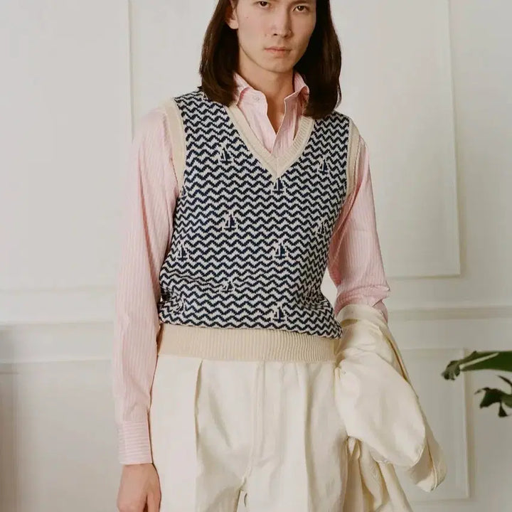 [BUNJANG] Drake's Summer Wave Fair Isle Jumper / 드레익스 Summer wave fair isle jumper