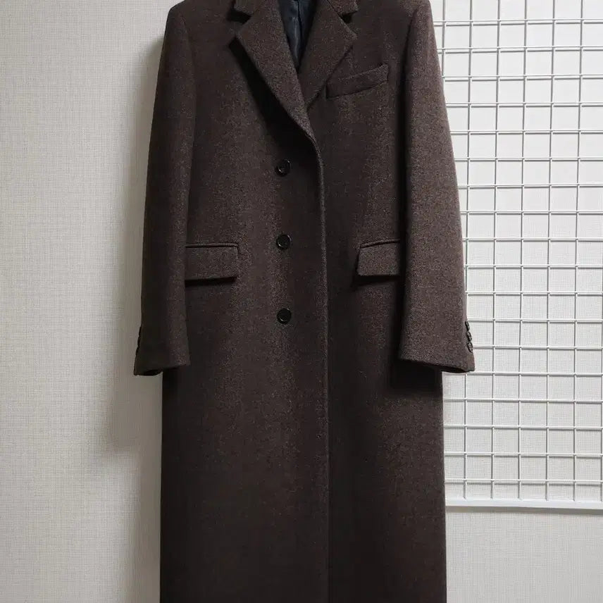 [BUNJANG] Tony Wek Herringbone Tailored Coat / [S] 토니웩 헤링본 싱글 브레스티드 테일러드 코트 블랙 브라운