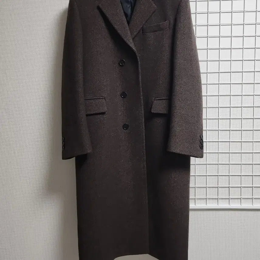 [BUNJANG] Tony Wek Herringbone Tailored Coat / [S] 토니웩 헤링본 싱글 브레스티드 테일러드 코트 블랙 브라운
