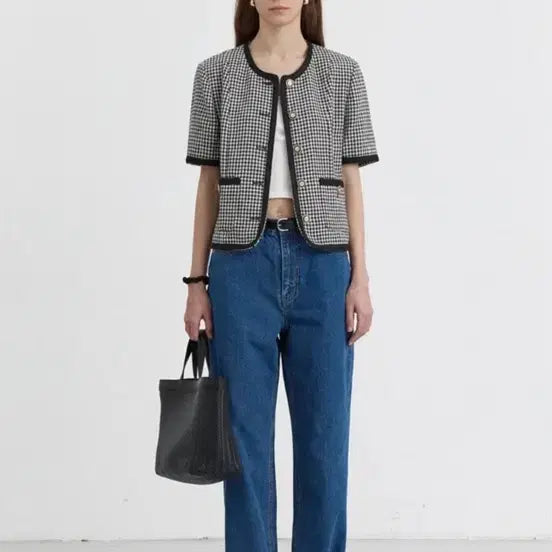 [BUNJANG] Dunst Black Check Tweed Jacket / 던스트 블랙 체크 트위드 자켓