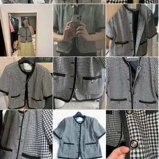[BUNJANG] Dunst Black Check Tweed Jacket / 던스트 블랙 체크 트위드 자켓