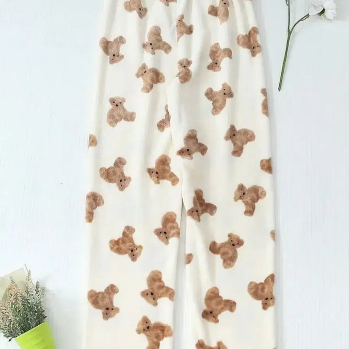 [BUNJANG] Pajama Pants / 뽀글이 곰돌이 수면 잠옷 바지