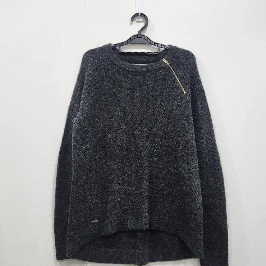 [BUNJANG] Abercrombie &amp; Fitch Neck Zip Round Knit Sweater / [M] 아베크롬비 넥 지퍼 라운드 니트 여성 M 다크그레이