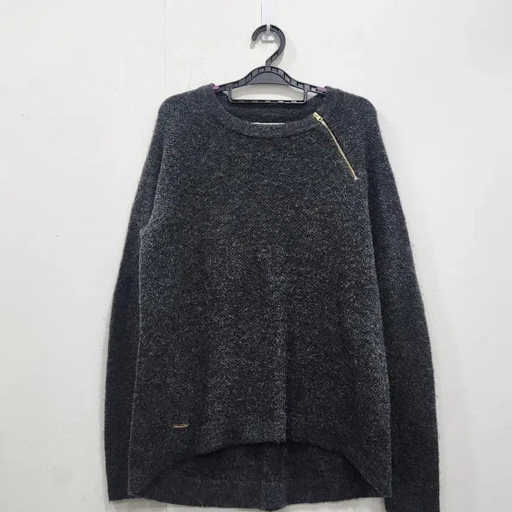 [BUNJANG] Abercrombie &amp; Fitch Neck Zip Round Knit Sweater / [M] 아베크롬비 넥 지퍼 라운드 니트 여성 M 다크그레이