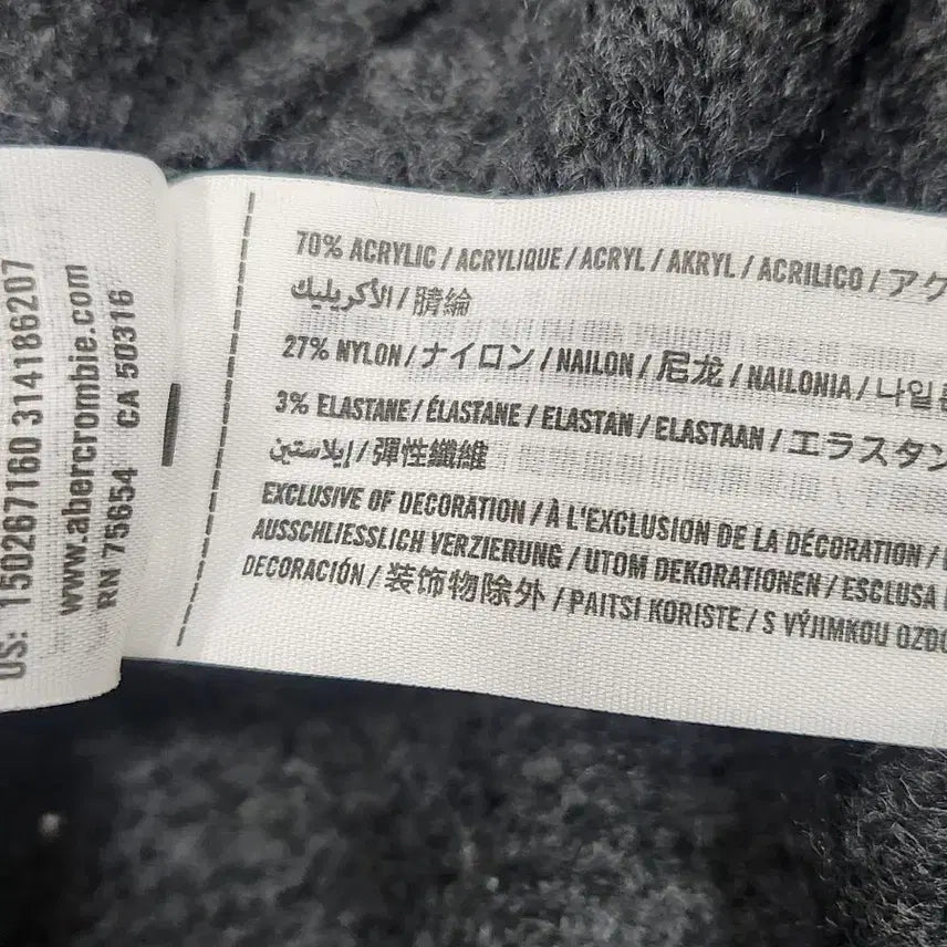 [BUNJANG] Abercrombie &amp; Fitch Neck Zip Round Knit Sweater / [M] 아베크롬비 넥 지퍼 라운드 니트 여성 M 다크그레이