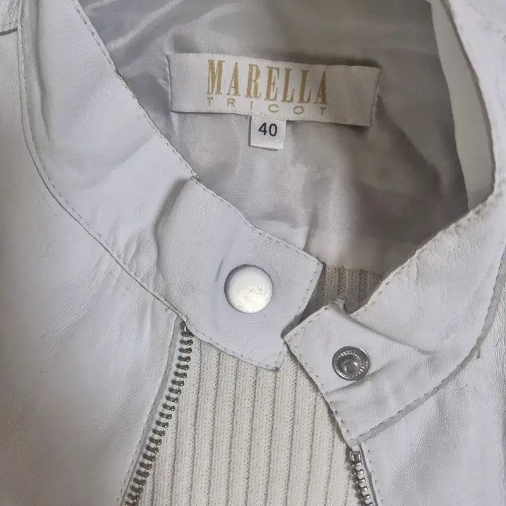 [BUNJANG] Marella White Leather Jacket / Marella 마렐라 화이트 레더 자켓 s-m사이즈 y2k