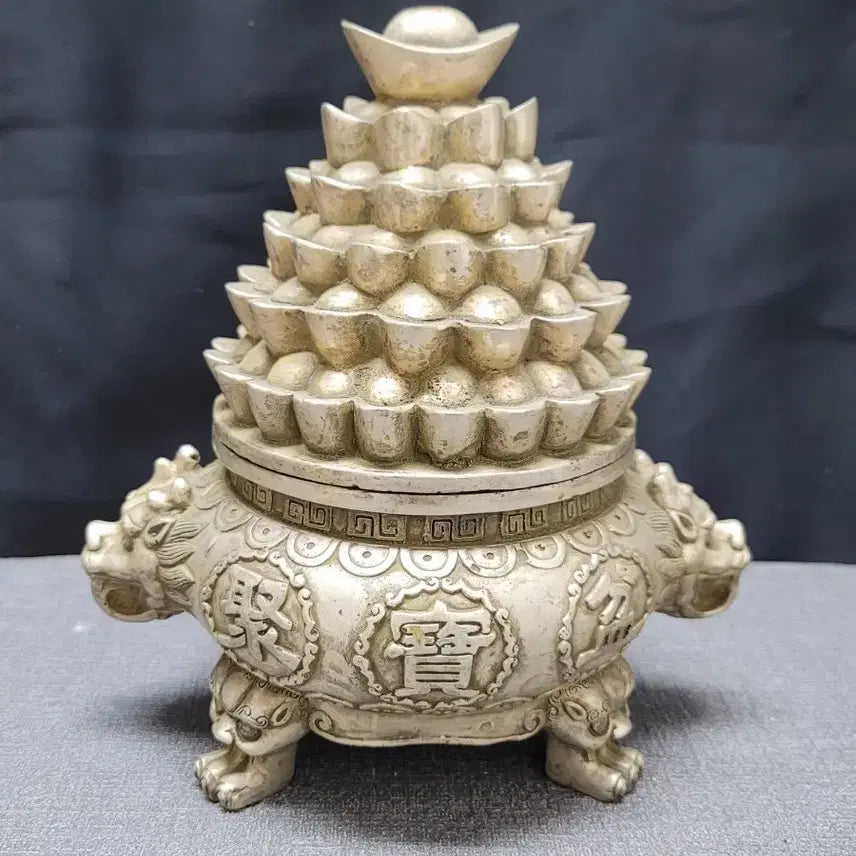 [BUNJANG] Baekdong Dragon Head Tripod Incense Burner / 백동 용두 삼족향로