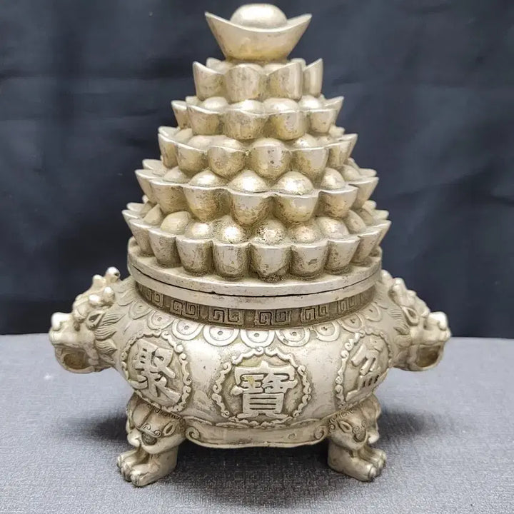 [BUNJANG] Baekdong Dragon Head Tripod Incense Burner / 백동 용두 삼족향로