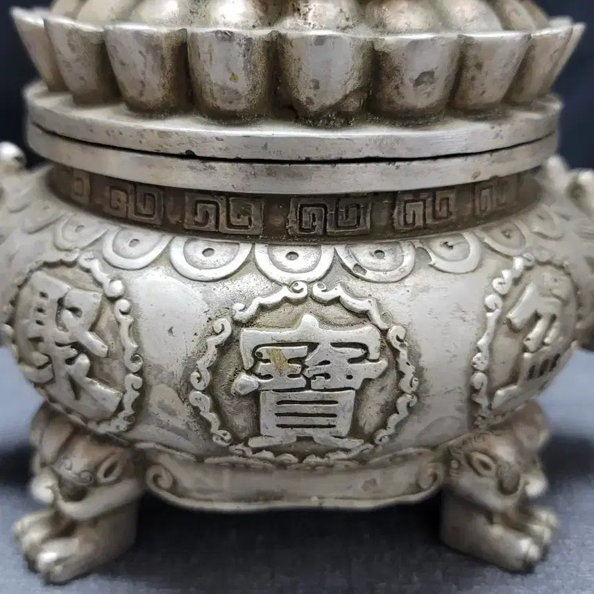 [BUNJANG] Baekdong Dragon Head Tripod Incense Burner / 백동 용두 삼족향로