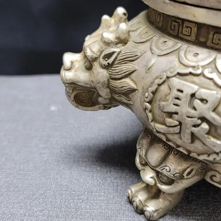 [BUNJANG] Baekdong Dragon Head Tripod Incense Burner / 백동 용두 삼족향로