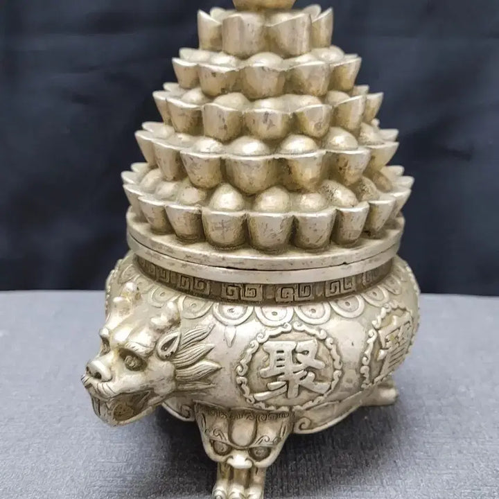 [BUNJANG] Baekdong Dragon Head Tripod Incense Burner / 백동 용두 삼족향로