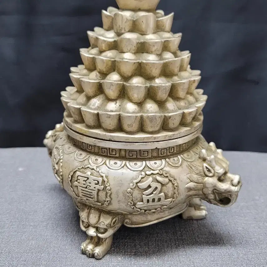 [BUNJANG] Baekdong Dragon Head Tripod Incense Burner / 백동 용두 삼족향로