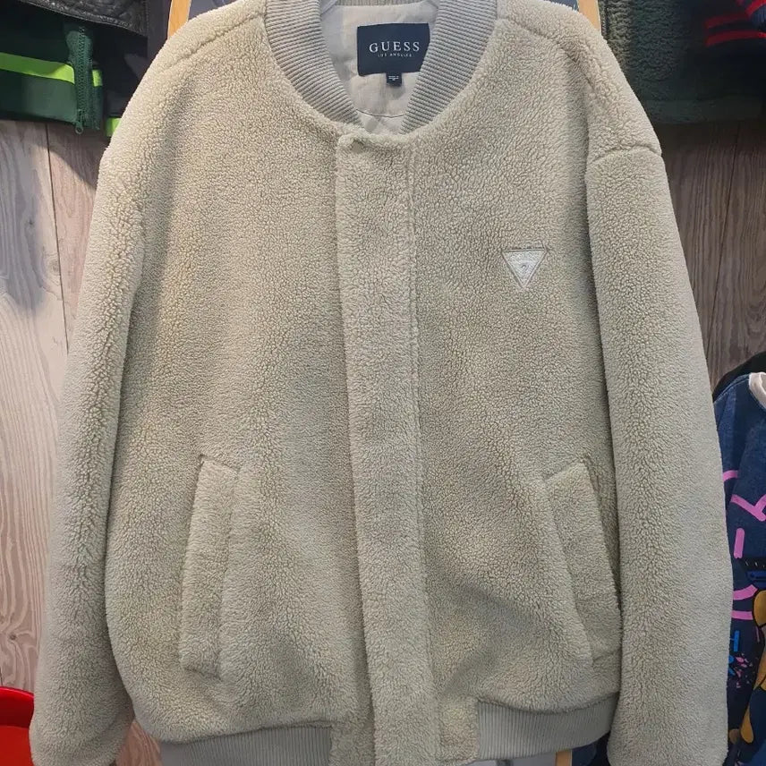 [BUNJANG] GUESS Dumble Bomber Jacket Beige XL / 게스(GUESS) 덤블 보머 자켓 베이지 XL (상태 좋음)