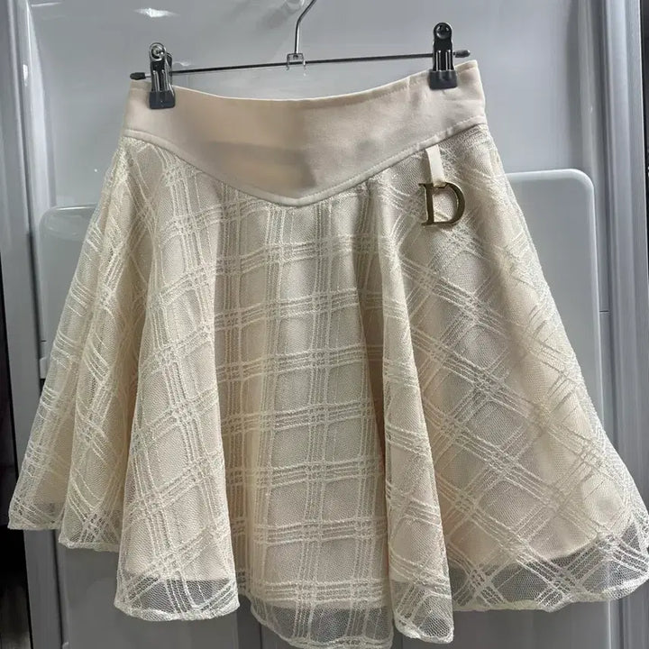 [BUNJANG] Imported Ivory Check Pattern A-Line Mini Skirt / 수입의류 스커트