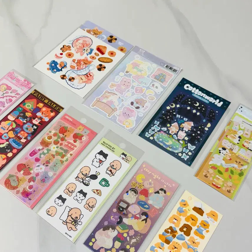 [BUNJANG] Unbranded Sticker Bundle Set / 다꾸 씰스티커 10장 랜덤 일괄 새상품