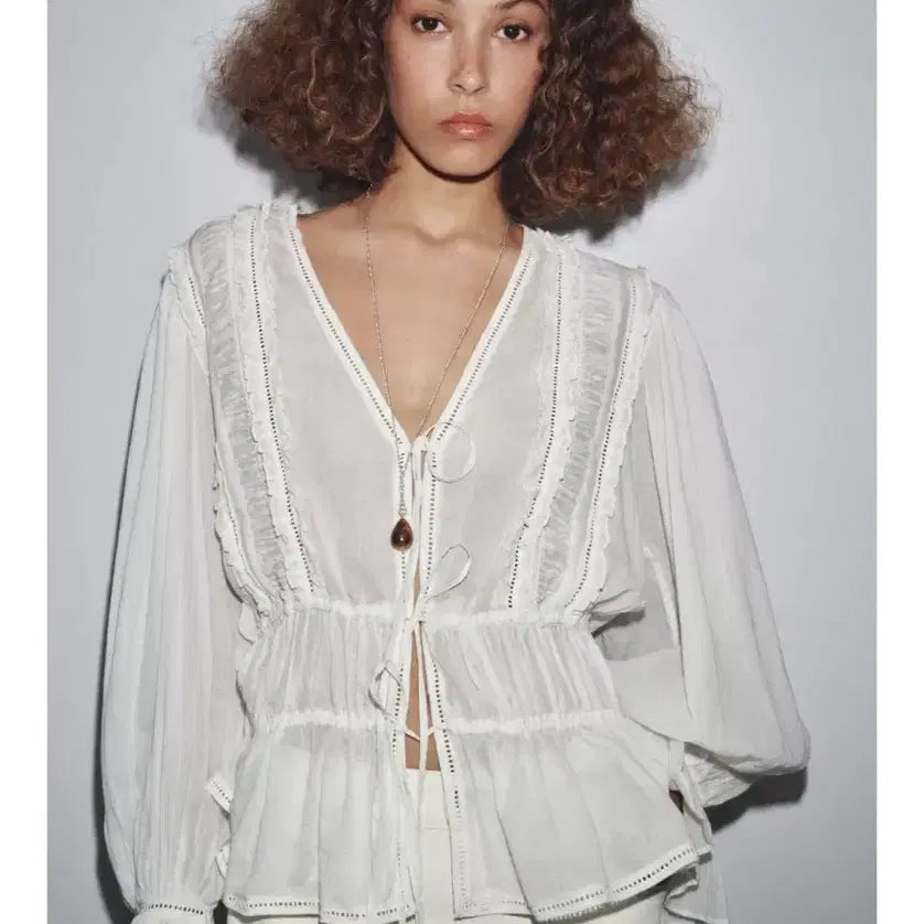 [BUNJANG] ZARA Lace Blouse / ZARA 레이스 블라우스