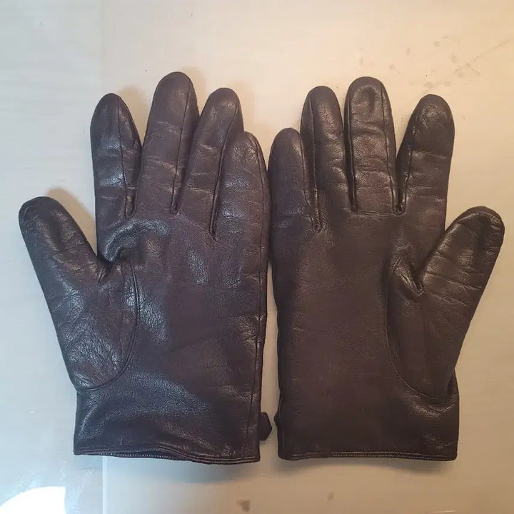 [BUNJANG] Playboy Leather Gloves (Brown) / 빈티지 플레이보이 L사이즈 금속 로고 가죽 장갑 (브라운) 택비 포함