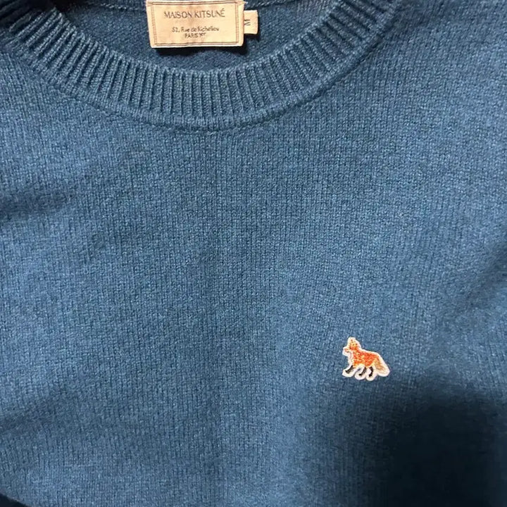 [BUNJANG] Maison Kitsune Baby Fox Regular Fit Wool Knit Sweater / 메종키츠네 니트 베이비 폭스 레귤러 청녹색 울100% 남자100