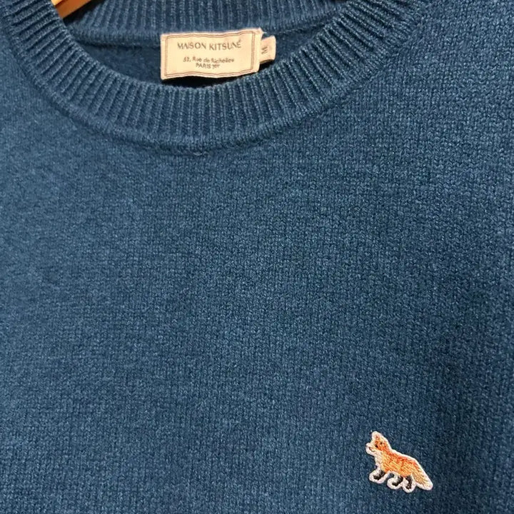[BUNJANG] Maison Kitsune Baby Fox Regular Fit Wool Knit Sweater / 메종키츠네 니트 베이비 폭스 레귤러 청녹색 울100% 남자100