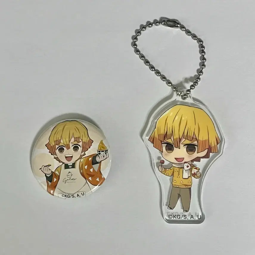 [BUNJANG] Demon Slayer Agatsuma Zenitsu Can Badge & Keyring / 귀멸의 칼날 아가츠마 젠이츠 캔뱃지,키링