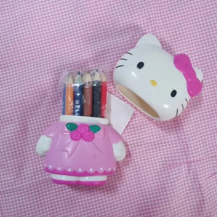 [BUNJANG] Kitty Rose Colored Pencil Set / 고전 키티 장미키티 색연필 세트