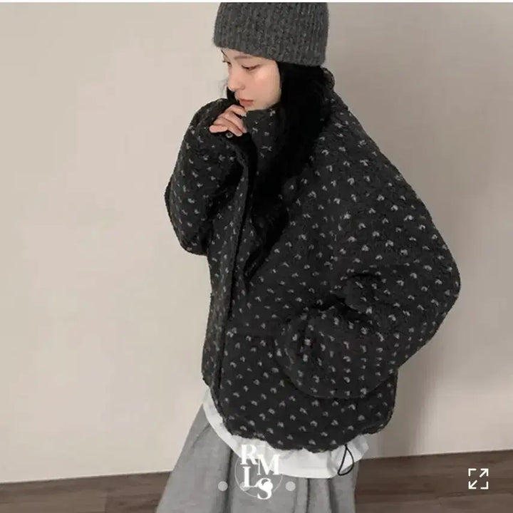 [BUNJANG] Beidelli Heart Dot Sherpa Jumper / 베이델리 하트 도트 양털 점퍼