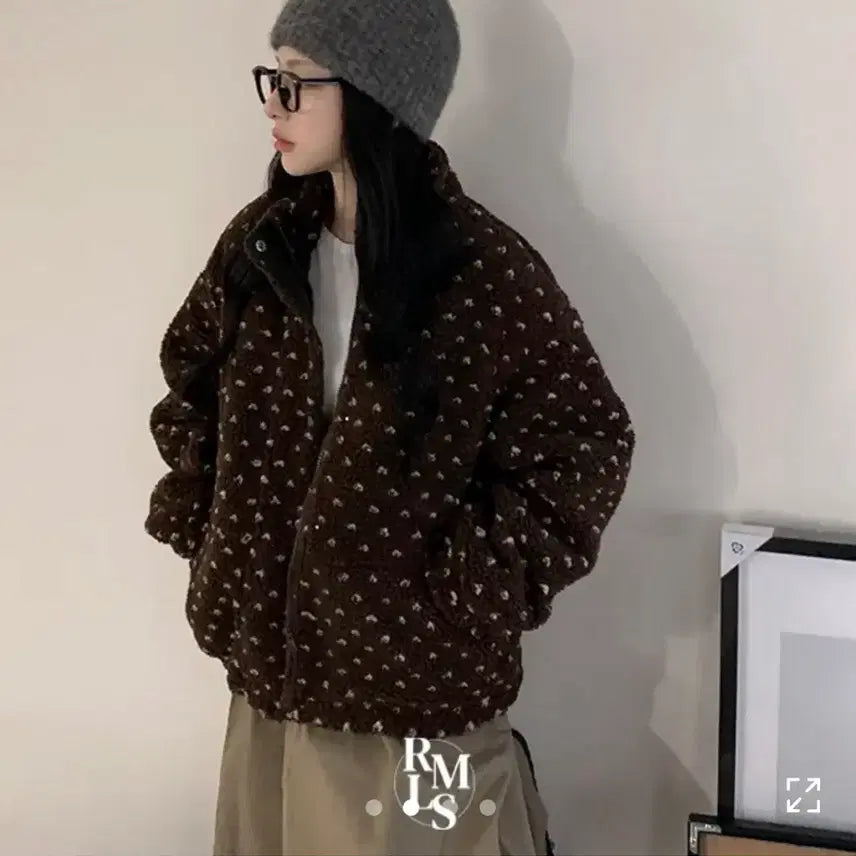 [BUNJANG] Beidelli Heart Dot Sherpa Jumper / 베이델리 하트 도트 양털 점퍼