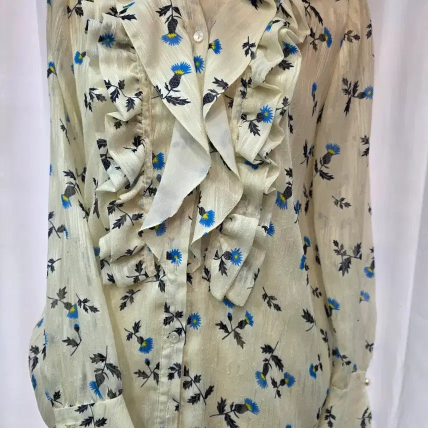 [BUNJANG] It MICHAA Floral Print Frill Blouse / 잇미샤 플라워 프린트 프릴 블라우스