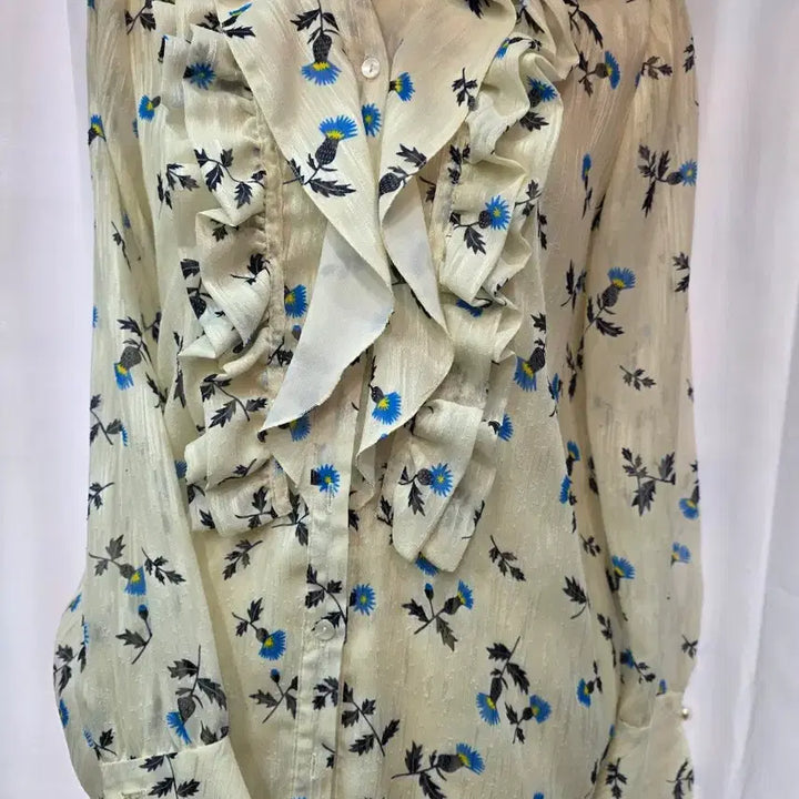 [BUNJANG] It MICHAA Floral Print Frill Blouse / 잇미샤 플라워 프린트 프릴 블라우스