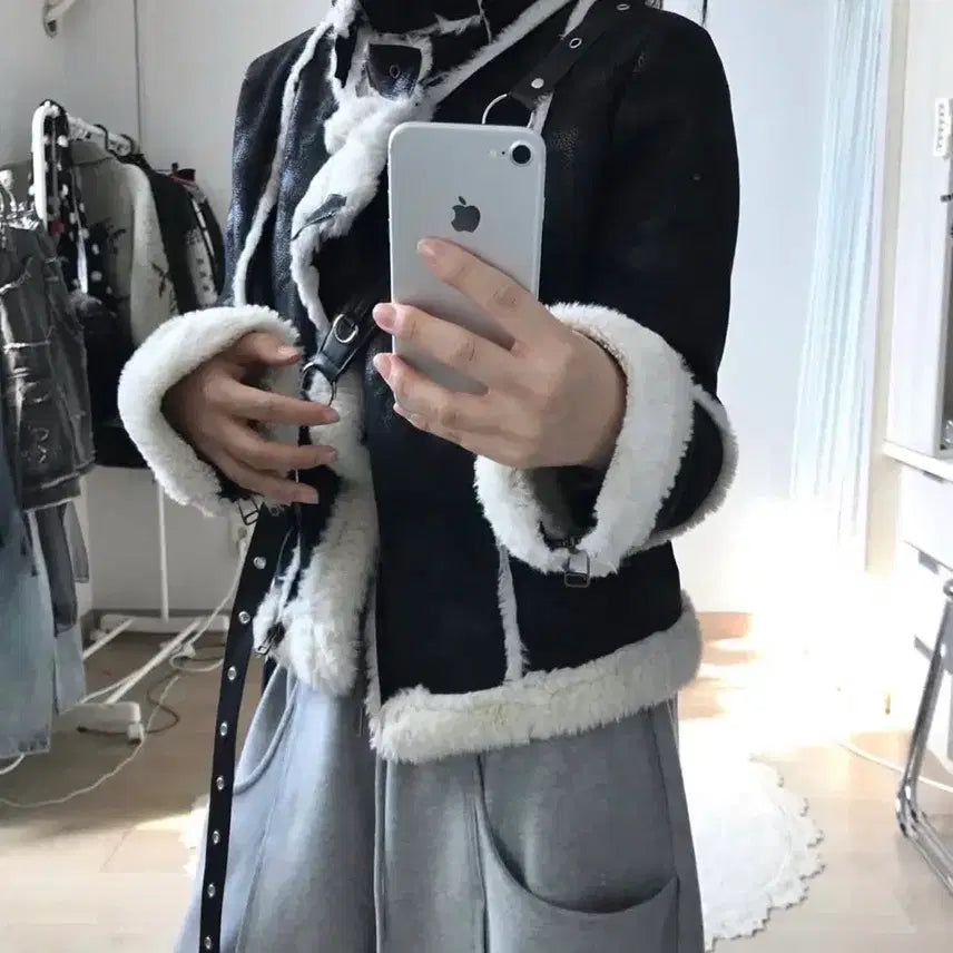[BUNJANG] Vintage Slim Fit Mustang Outerwear / 대장급 빈티지 무스탕 슬림핏 아우터