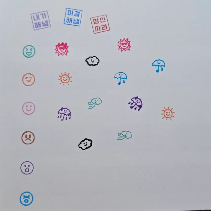 [BUNJANG] Pochitto 6 Weather & Expression Stamp Bundle Set / 포칫토6 스탬프 다꾸 일괄 날씨 표정
