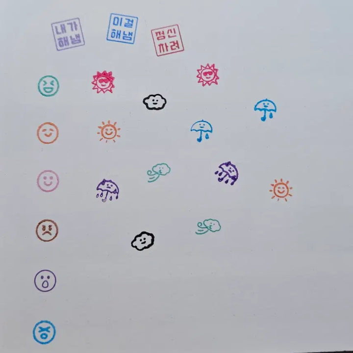 [BUNJANG] Pochitto 6 Weather & Expression Stamp Bundle Set / 포칫토6 스탬프 다꾸 일괄 날씨 표정