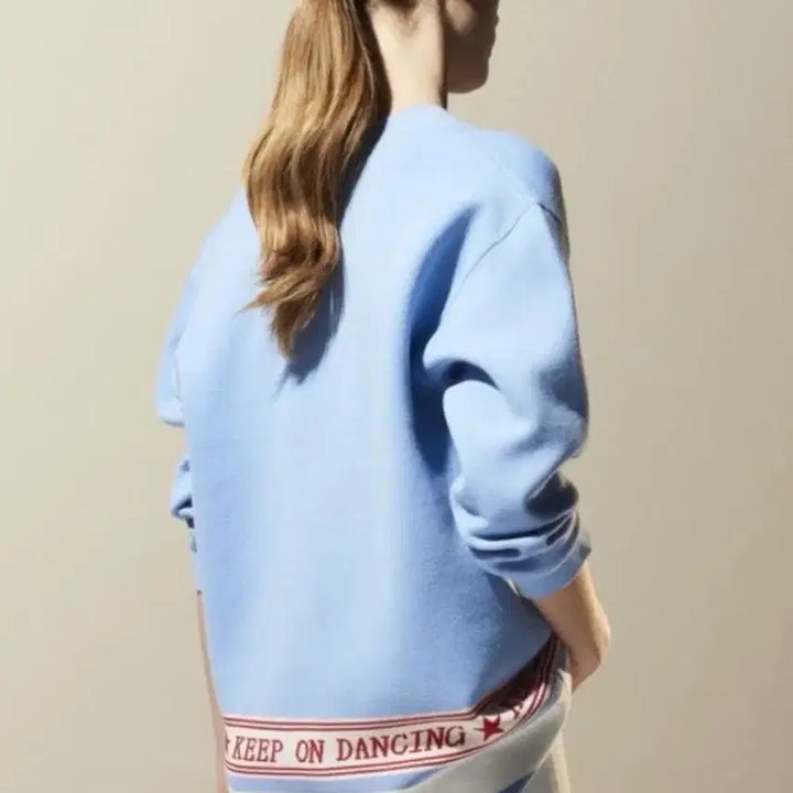 [BUNJANG] Sandro Keep On Dancing Rayon V-Neck Knit / 산드로 블루 킵 온 댄싱 레이온 브이넥 니트