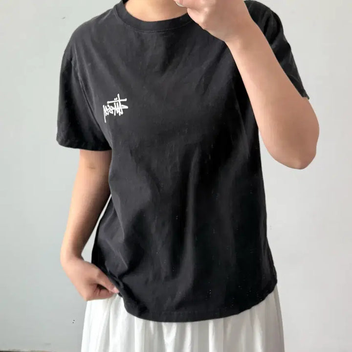 [BUNJANG] Stussy Basic Logo T-shirt / [M] 스투시 블랙 배이직로고 반팔티