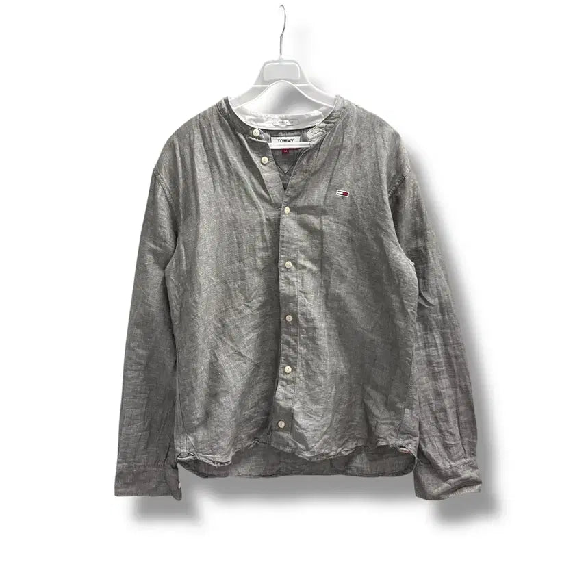 [BUNJANG] Tommy Hilfiger Linen Henry Neck Shirt Regular Fit / [M] 타미힐피거 레귤러핏 린넨 헨리넥 셔츠