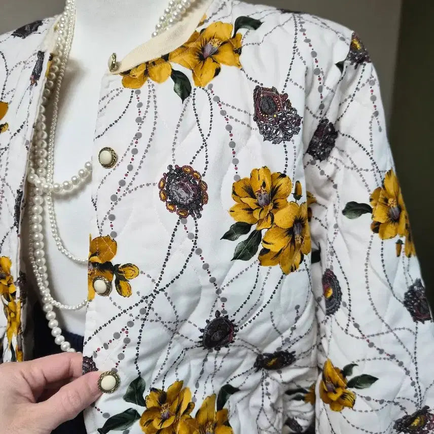 [BUNJANG] Nuim Flower Blouson Jacket / 고퀄라인 세련  플라워 블루종 자켓