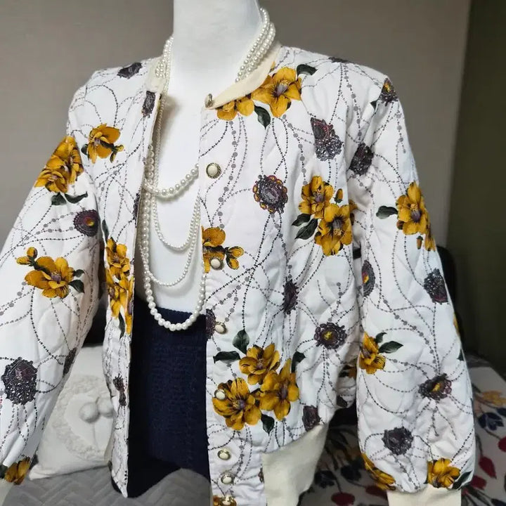 [BUNJANG] Nuim Flower Blouson Jacket / 고퀄라인 세련  플라워 블루종 자켓