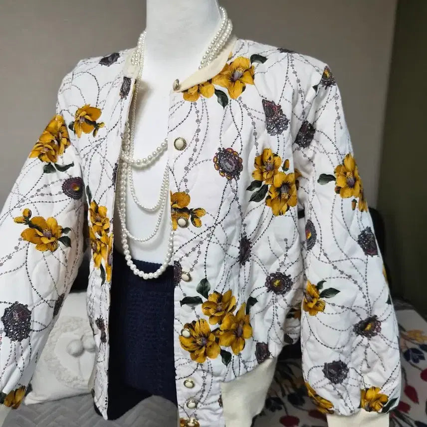 [BUNJANG] Nuim Flower Blouson Jacket / 고퀄라인 세련  플라워 블루종 자켓