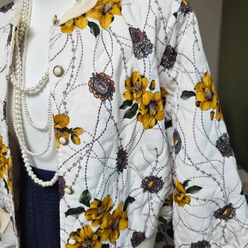 [BUNJANG] Nuim Flower Blouson Jacket / 고퀄라인 세련  플라워 블루종 자켓