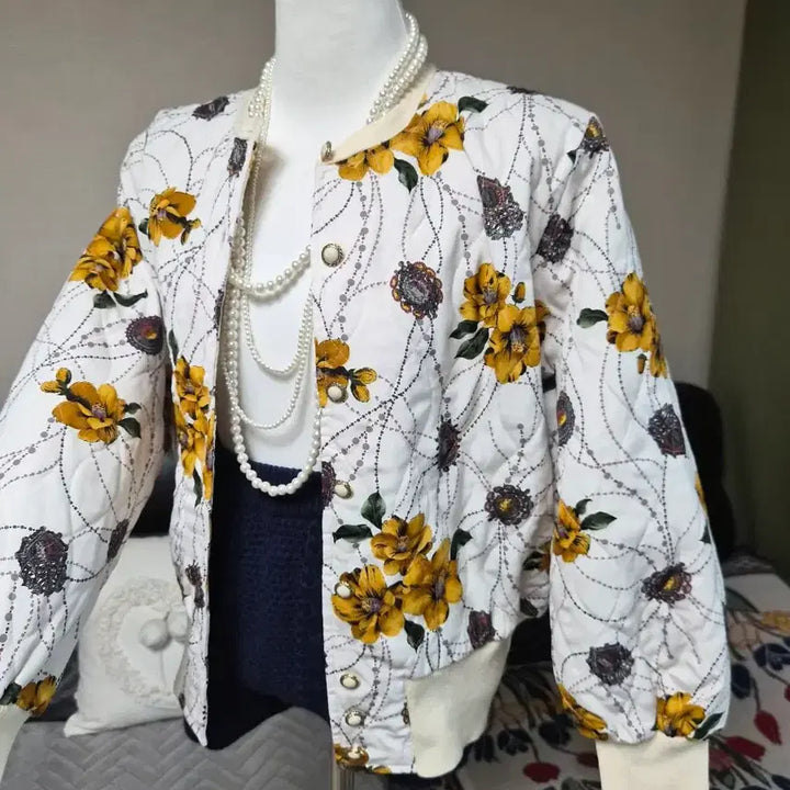 [BUNJANG] Nuim Flower Blouson Jacket / 고퀄라인 세련  플라워 블루종 자켓