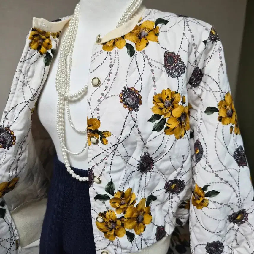 [BUNJANG] Nuim Flower Blouson Jacket / 고퀄라인 세련  플라워 블루종 자켓