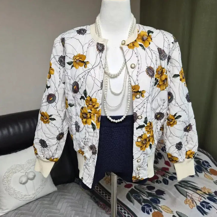 [BUNJANG] Nuim Flower Blouson Jacket / 고퀄라인 세련  플라워 블루종 자켓