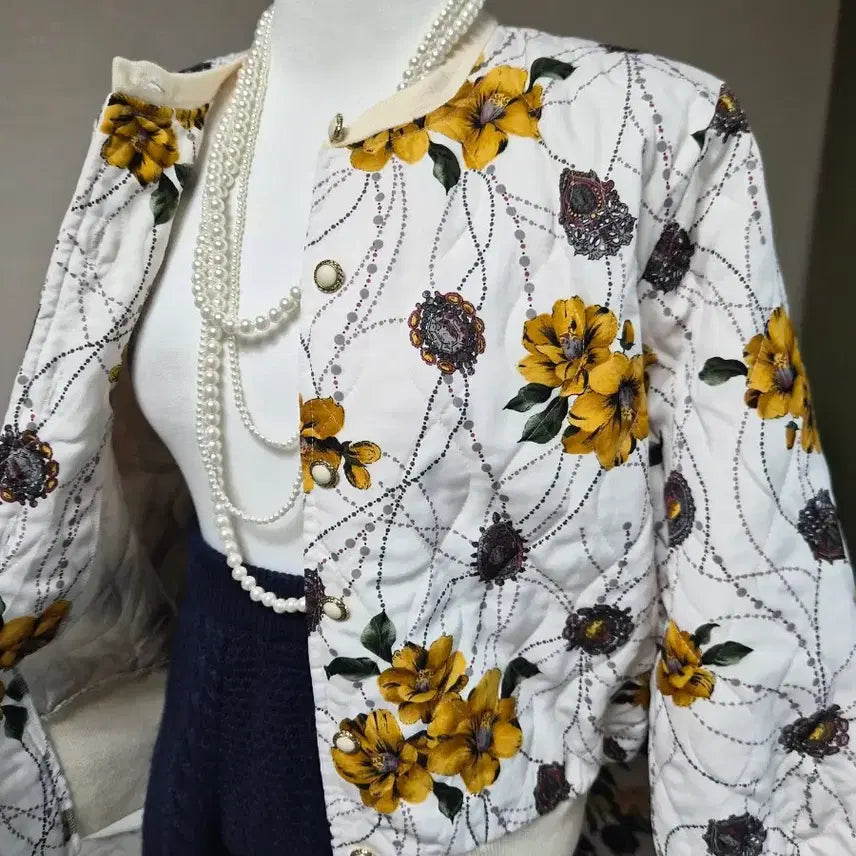 [BUNJANG] Nuim Flower Blouson Jacket / 고퀄라인 세련  플라워 블루종 자켓