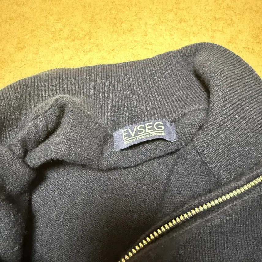 [BUNJANG] EVSEG Cashmere 100% Half Knit Zip-up Navy L / EVSEG 캐시미어 100% 하프 니트집업 네이비 L