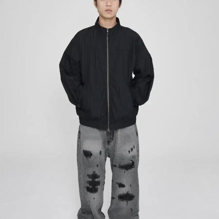 [BUNJANG] YesEyeSee Windowpane Zip Blouson Jacket / 예스아이씨 25ss windowpane zip 블루종 블랙