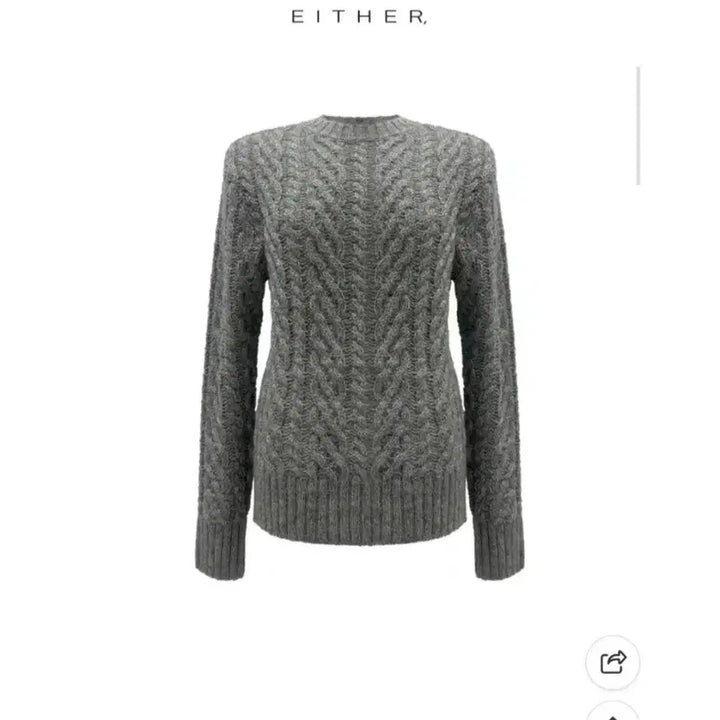 [SOLD OUT] EITHER 이더 모헤어 케이블 라운드 니트 - 그레이