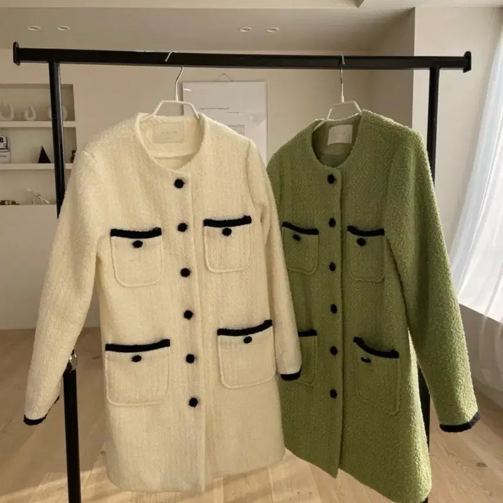[BUNJANG] Tweed Mini Dress / 새상품) 트위드 원피스 그린,아이보리 free
